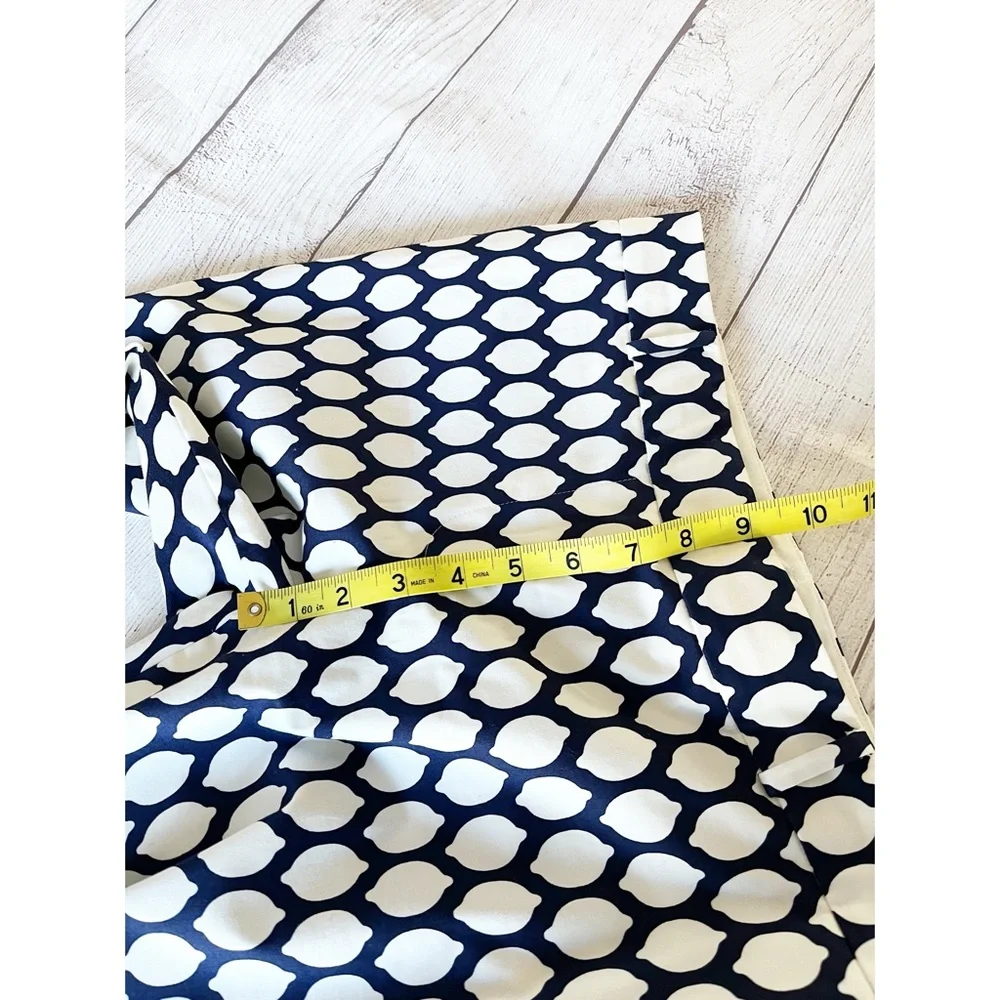 Kate Spade Jackie Lemon 🍋 print navy/white cropped pants sz 4 NWOT